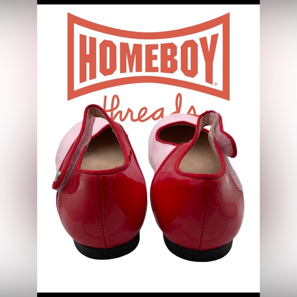 Jacadi Pink and Red Mary Jane Shoes - Picture 3 of 5